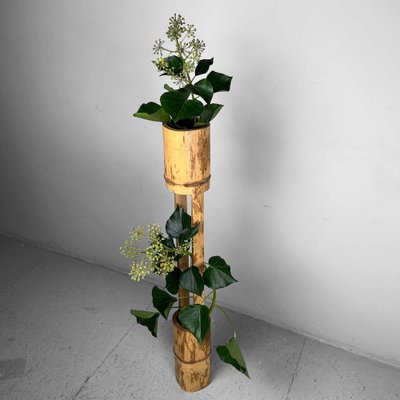 Mid-Century Bamboo Ikebana Ni-Ju-Giri Vase, Japan, 1950s for sale