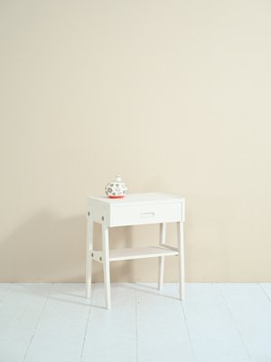 Scandinavian Bedside Table in Painted White, 1960s for sale Scandinavian Bedside Table in Painted White, 1960s for sale
