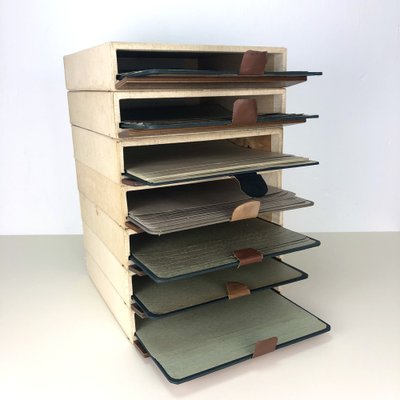 Vintage Storage Boxes for Records, 1960s, Set of 7 for sale at Pamono