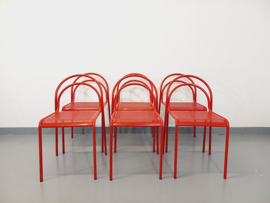 Red retro chairs discount
