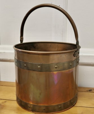 Vernieteter Kohleeimer aus Kupfer & Messing, 1920er bei Pamono kaufen