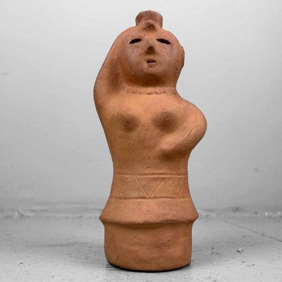 Unglazed Terracotta Figurine of Woman Carrying Water, Miyazaki