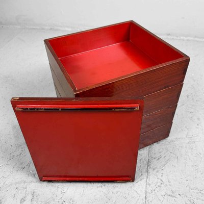 Cajas apilables de madera Early Sh wa Urushi J bako Jap n a os 30