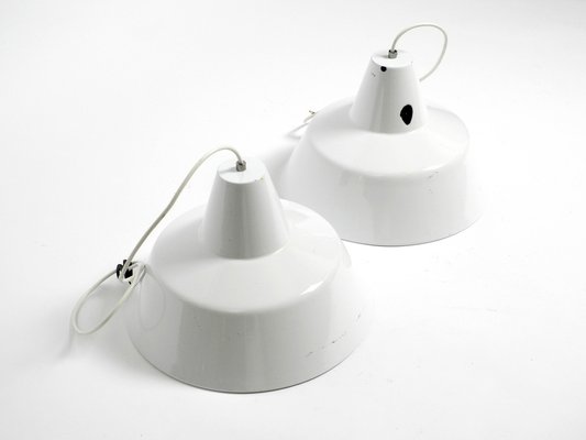 Metal Enamel Ceiling Lamps by Axel Wedel Madsen for Louis Poulsen