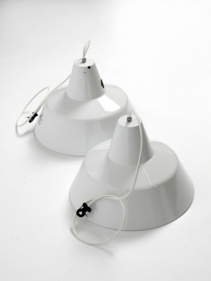 Metal Enamel Ceiling Lamps by Axel Wedel Madsen for Louis Poulsen