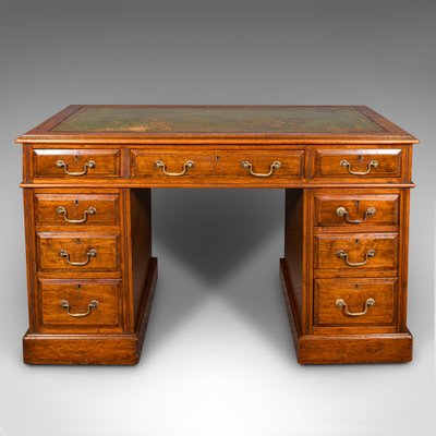 Victorian English Twin Pedestal Desk for sale at Pamono