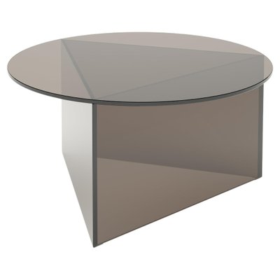 Clear Glass Prisma Circle 80 Coffe Table by Sebastian Scherer for