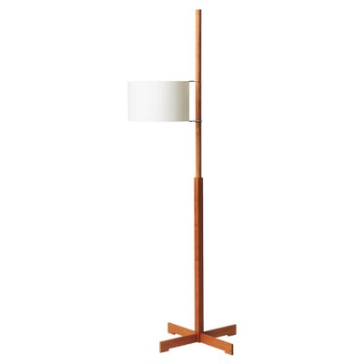 White and Cherry Wood TMM Floor Lamp by Miguel Milá for sale at Pamono