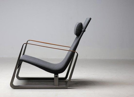 Limited Edition Cité Armchair in Raw Steel by Jean Prouvé for