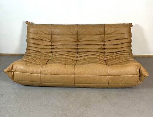 Camel Leather Togo Sofa Set by Michel Ducaroy for Ligne Roset, Set