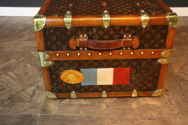 French Wardrobe Steamer Trunk with Stencil Monogram from Louis Vuitton,  1920s for sale at Pamono