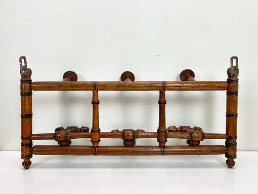 Antique French Faux Bamboo Coat Rack, 1890s for sale at Pamono