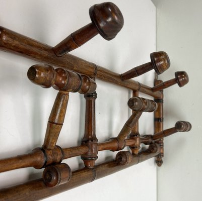 Antique French Faux Bamboo Coat Rack, 1890s for sale at Pamono
