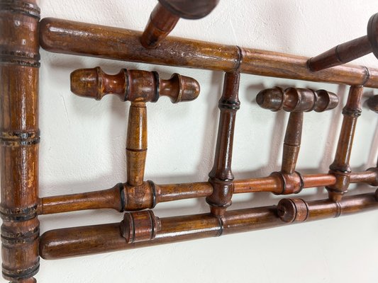 Antique French Faux Bamboo Coat Rack, 1890s for sale at Pamono