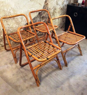 Rattan Folding Service Tray, 1960s for sale at Pamono