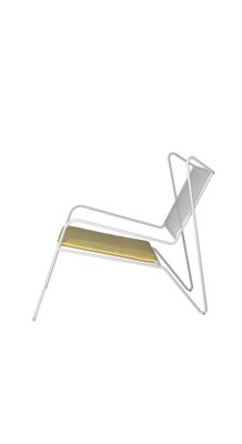 White Capri Easy Lounge Chair with Seat Cushion by Cools Collection for sale at Pamono