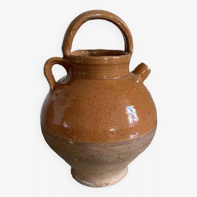 Brocca in terracotta da 30 cm, semi smaltata, artigianale