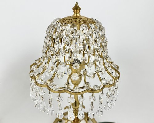 Table Lamps with Lead Crystal Shades France 1960s Set of 2 for