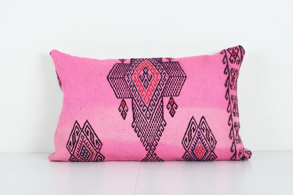 Vintage Turkish Handwoven Colorful Tribal Kilim Pillow Cover for sale at Pamono