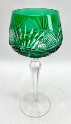 Set of 3 Old American 24% Lead Crystal Mid Century Crystal Stemware Wine  Glasses
