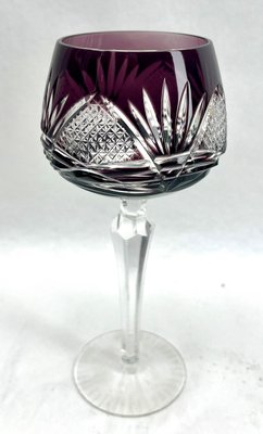 Vintage Regency Emerald Cut Crystal Wine Glasses - Set of 12