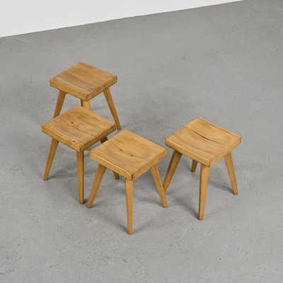 Stools by Christian Durupt, Meribel, 1960s, Set of 4 for sale at