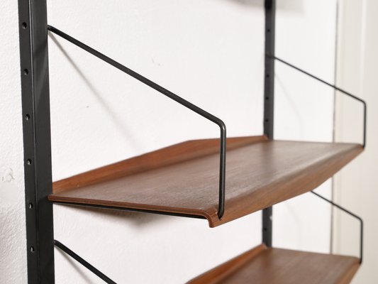Mid-Century Swedish Shelving System in Rounded Teak, 1960s