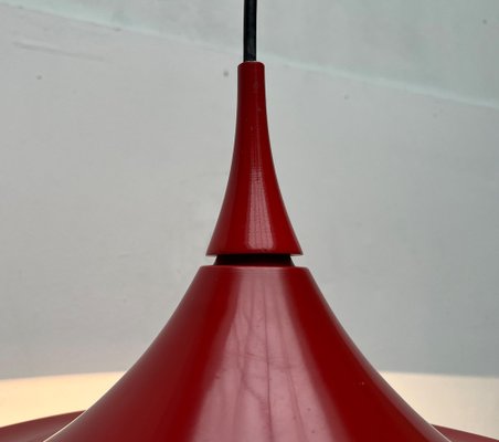Mid-Century Space Age German Red Tulip Pendant Lamp by Rolf Krüger