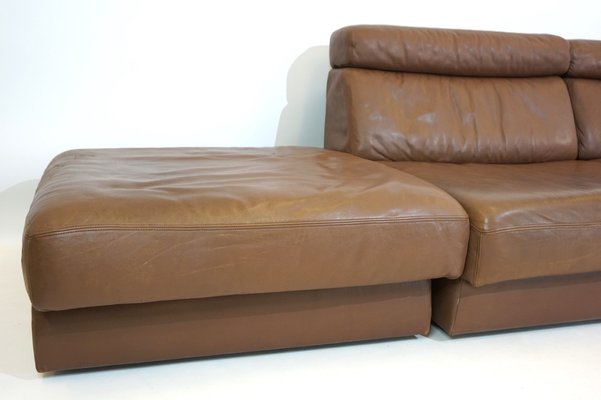 DS 77 Leather Modular Sofa from De Sede 1970s Set of 3 for sale