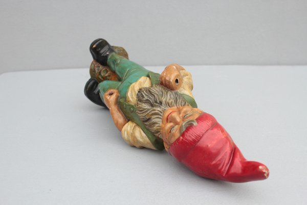 Nain De Jardin Vintage Heissner Avec Bêche - Hauteur 12 Cm - Céramique Années 50 - Allemagne
