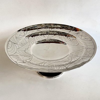 Silver plated shop footed bowl