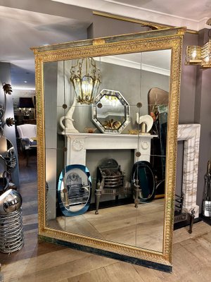 Specchio grande dorato con pannelli, Francia, 1900 in vendita su Pamono