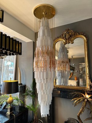 Italian Murano Glass Waterfall Cascade Pendant by Poliarte, 1970 