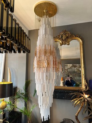 Italian Murano Glass Waterfall Cascade Pendant by Poliarte, 1970 