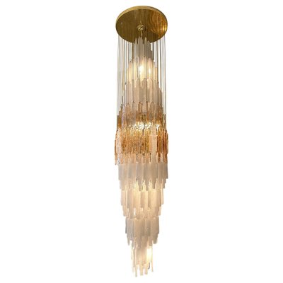 Italian Murano Glass Waterfall Cascade Pendant by Poliarte, 1970 