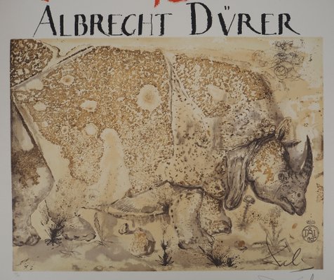 Salvador Dali, Rhinoceros, Homage to Albrecht Dürer, Lithograph