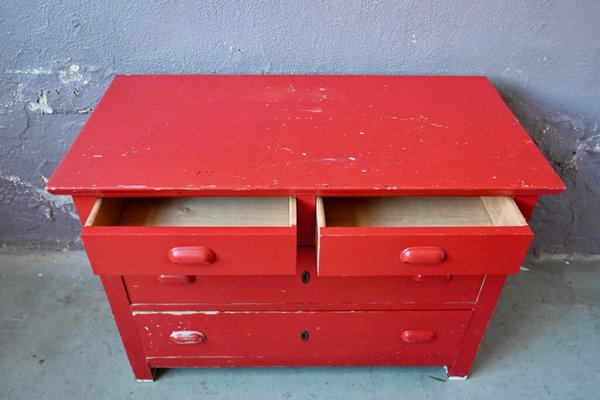Red Patinated Dresser, 1940s for sale at Pamono Red Patinated Dresser, 1940s for sale at Pamono