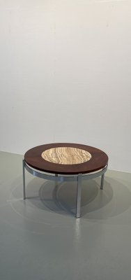 Danish Modern Round Rosewood and Marble Coffee Table from Bendixen
