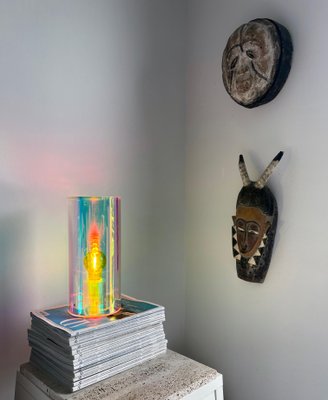Cylinder Holographic Table Lamp by Brajak Vitberg for sale at Pamono