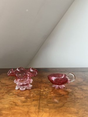 Antique Victorian Cranberry Glasses, Set of 16 for sale at Pamono