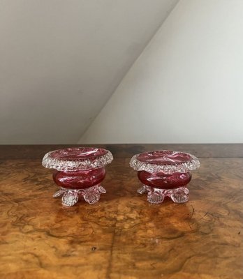 Antique Victorian Cranberry Glasses, Set of 16 for sale at Pamono