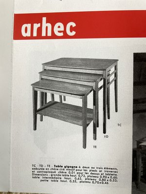 家具 Marcel Gascoin Table Gigogne TD Marcel Gascoin / Table