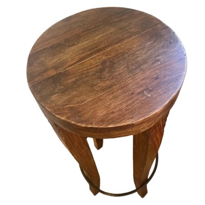 Tall Vintage Wooden Stools Set of 2 for sale at Pamono