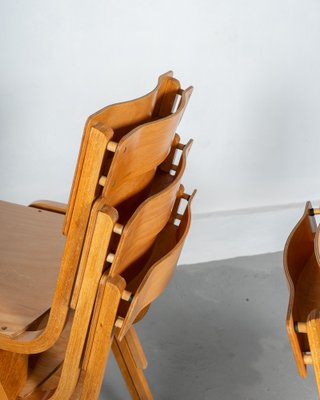 Stackable School Chairs by Stafford for Tecta United Kingdom