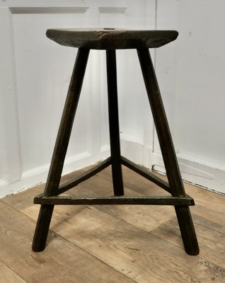 19th Century Ash and Elm Cricket Table Stool for sale at Pamono