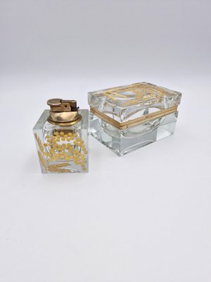 glass cigarette case Cigarette Case and Lighter by Pagnin & Bon, Italy, 1960s, Set of 2