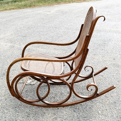 Curved Wooden Rocking Chair for sale at Pamono