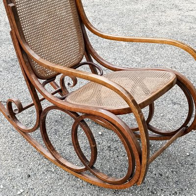 Curved Wooden Rocking Chair for sale at Pamono