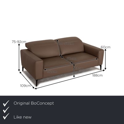 BoConcept Zurich 2人掛ソファー Zürich 2-Seater Sofa in Brown Leather from BoConcept for sale at