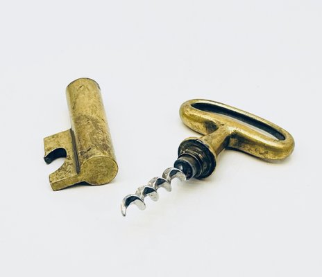 Mid-Century Brass Key Corkscrew and Bottle Opener attributed to Carl  Auböck, Austria, 1950s for sale at Pamono